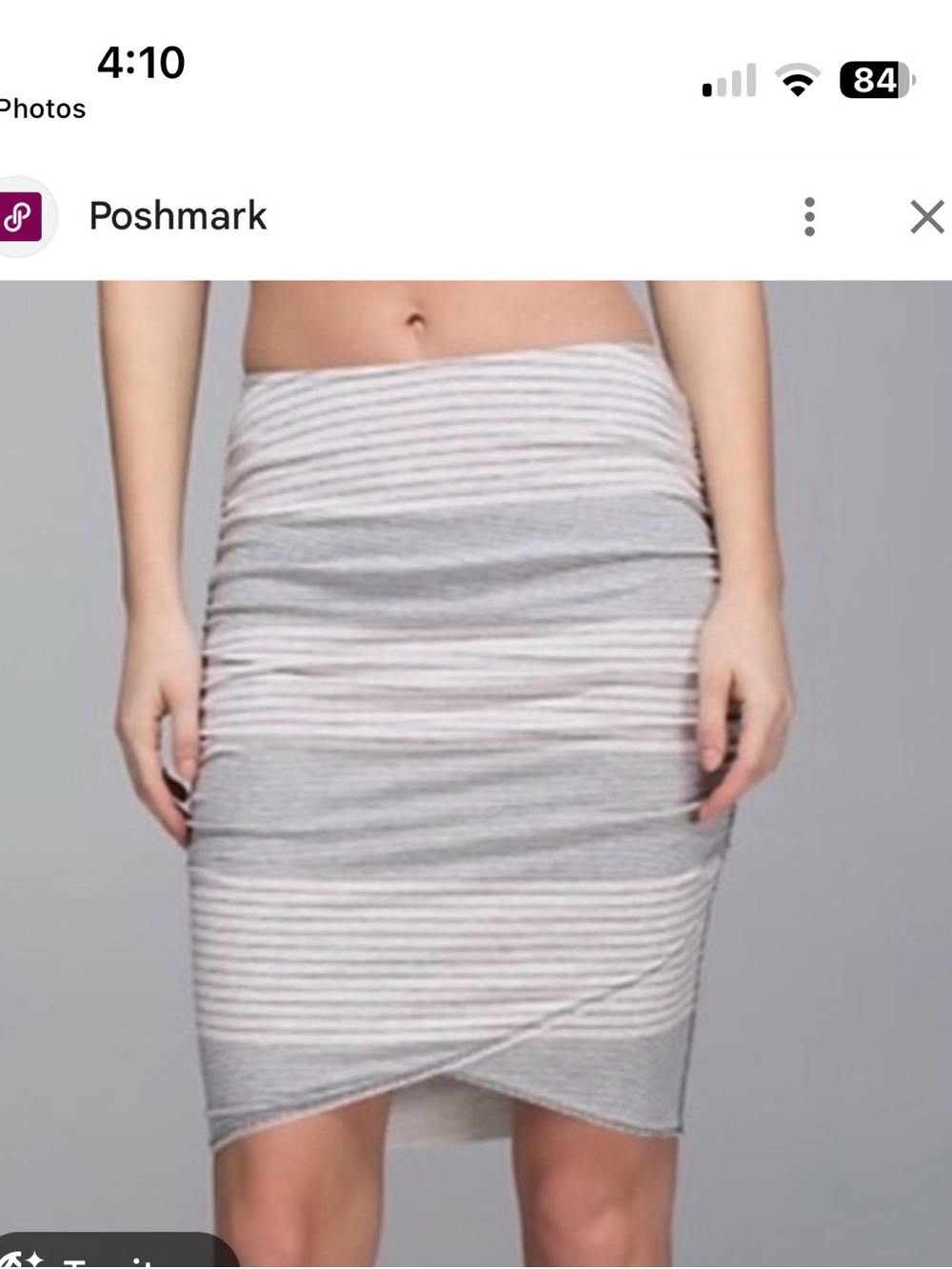 Lululemon Striped Gray and White Bodycon Pencil Skirt